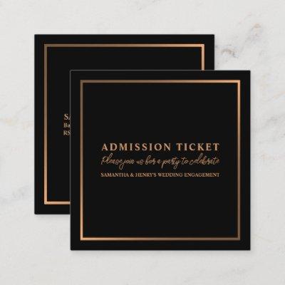 Stylish Rose Gold & Black, Admission Ticket