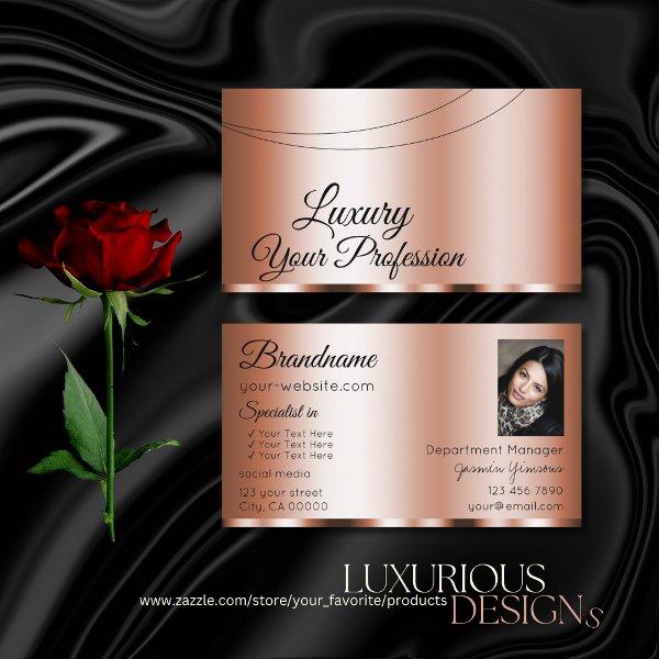 Stylish Rose Golden Glamorous with Photo Modern