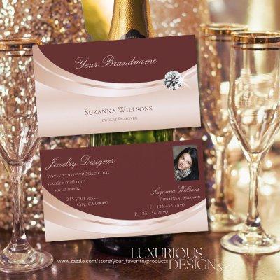 Stylish Rosegold Wine Red with Photo and Diamond