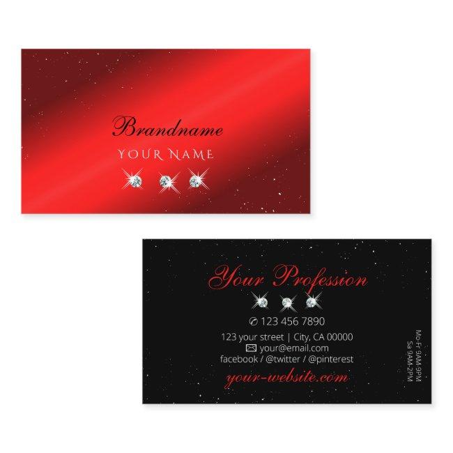 Stylish Ruby Red Black Sparkling Diamonds Elegant