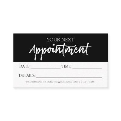 Stylish Script Hand Lettered Appointment Card