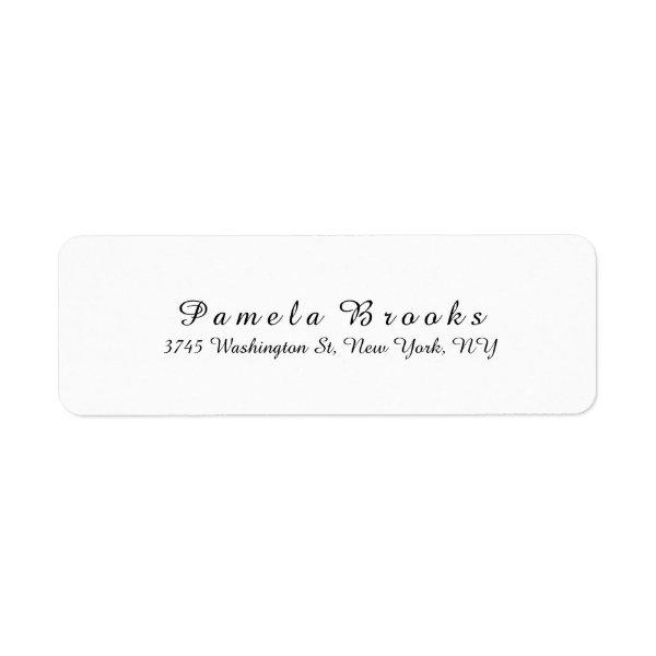 Stylish Script Modern White Plain Elegant Unique Label