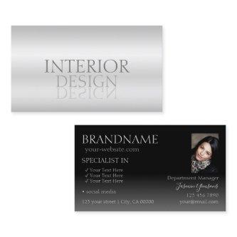 Stylish Silver Chic Mirror Font with Photo Modern