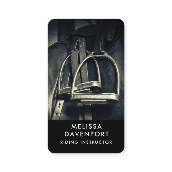 Stylish Silver Stirrups on English Riding Saddle