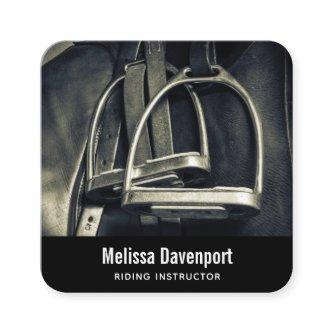 Stylish Silver Stirrups on English Riding Saddle Square