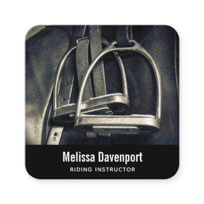 Stylish Silver Stirrups on English Riding Saddle Square