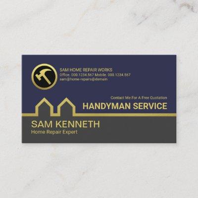 Stylish Simple Gold Building Line Handyman Service