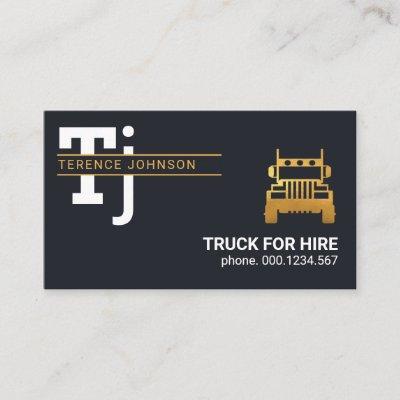 Stylish Simple Monogram Gold Lines Trucker
