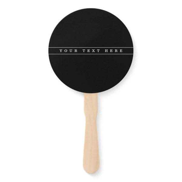Stylish Simple Text & Thin Stripes Hand Fan