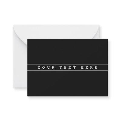 Stylish Simple Text & Thin Stripes Note Card