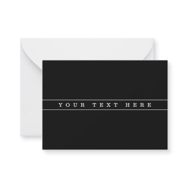 Stylish Simple Text & Thin Stripes Note Card