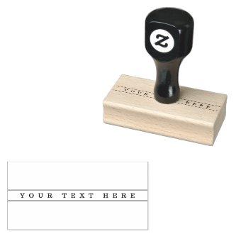Stylish Simple Text & Thin Stripes Rubber Stamp