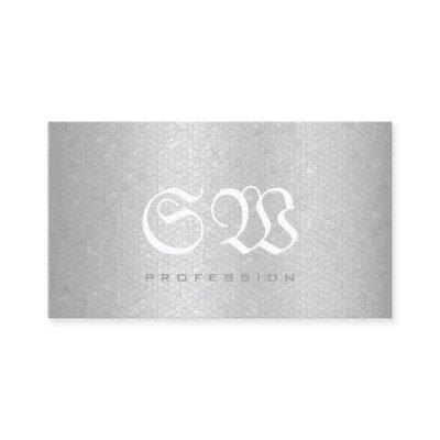 Stylish Snake Pattern Light Silver Colors Monogram