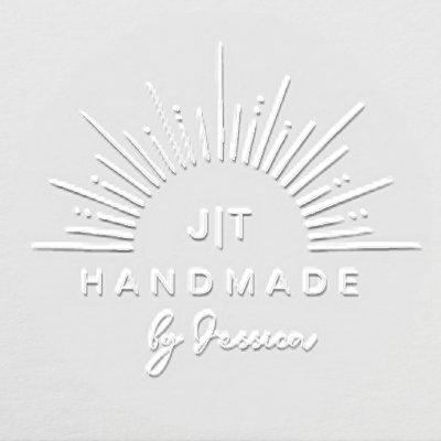 Stylish Sunrays Custom Name Elegant Handmade  Embosser