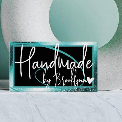 Stylish Teal Green Frame Heart Handmade by Name