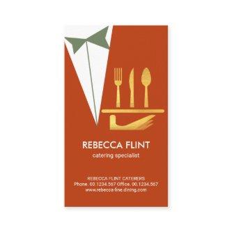 Stylish Waiter Butler Tuxedo Suit, Gold Cutlery