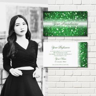 Stylish White and Green Sparkling Glitter Modern