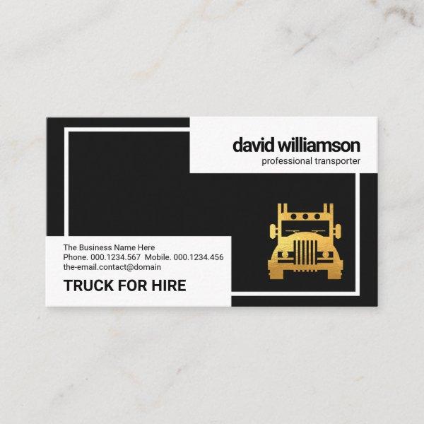Stylish White Box Border Gold Truck Logistics