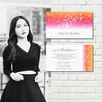 Stylish White Colorful Sparkling Glitter Monogram