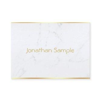 Stylish White Marble Gold Text Modern Template
