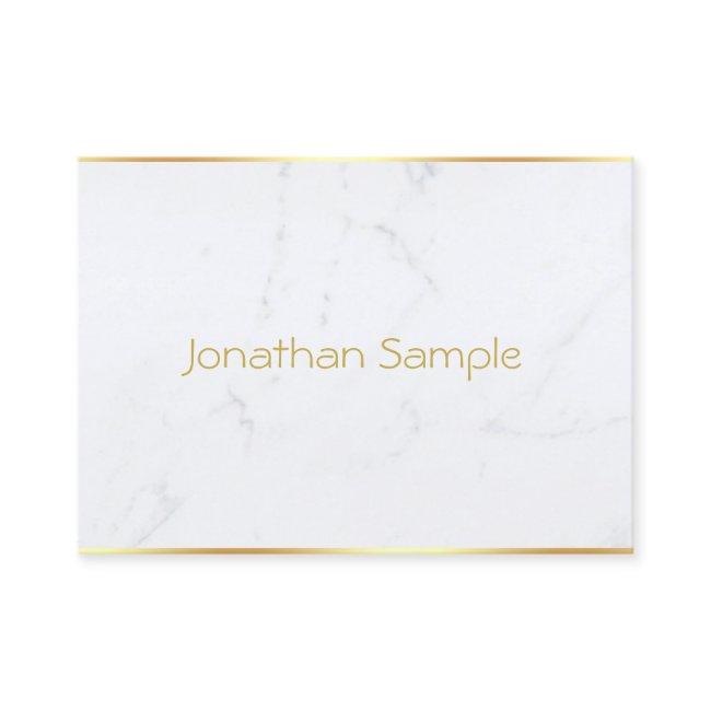 Stylish White Marble Gold Text Modern Template