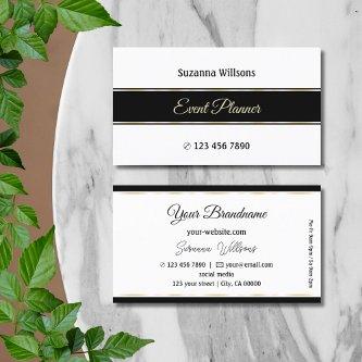 Stylish White with Black and Gold  Stripes Modern