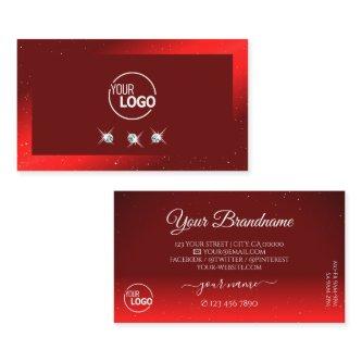 Stylish Wine Red Sparkling Diamonds Logo Elegant