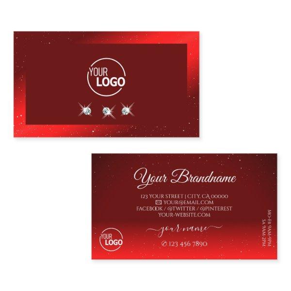 Stylish Wine Red Sparkling Diamonds Logo Elegant