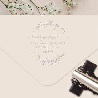 Stylish Wreath Custom Name & Address Embosser