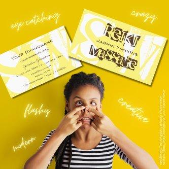Stylish Yellow White and Brown Chic with Monogram