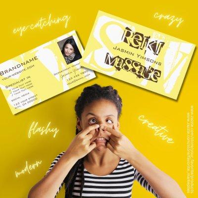 Stylish Yellow White and Brown with Photo Monogram