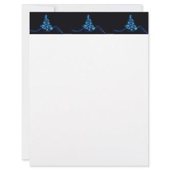 stylized Christmas tree SlipperyJoe glowing blue s Letterhead