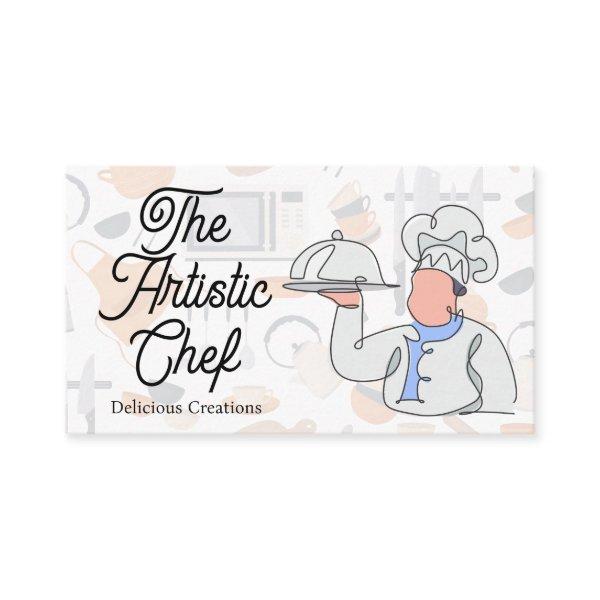 Stylized Line Drawing of Chef
