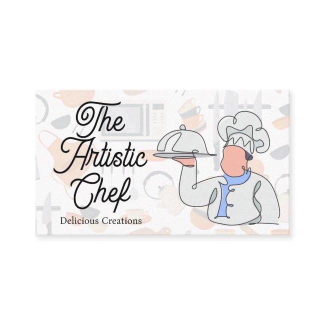 Stylized Line Drawing of Chef