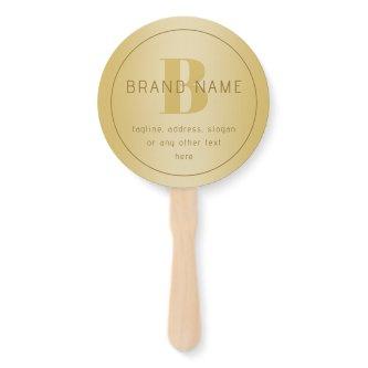 Stylized Modern Minimal Gold Return Address  Hand Fan