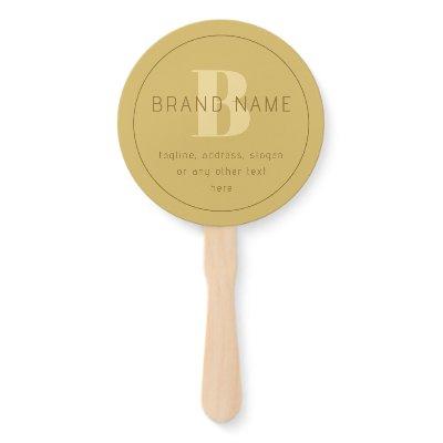 Stylized Modern Minimal Gold Return Address  Hand Fan