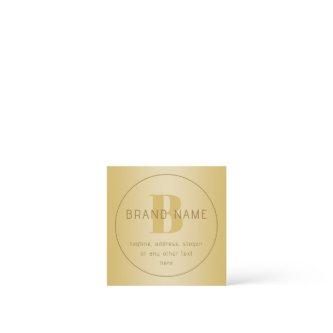 Stylized Modern Minimal Gold Return Address  Note Card