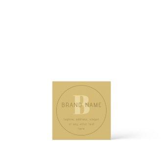 Stylized Modern Minimal Gold Return Address  Note Card