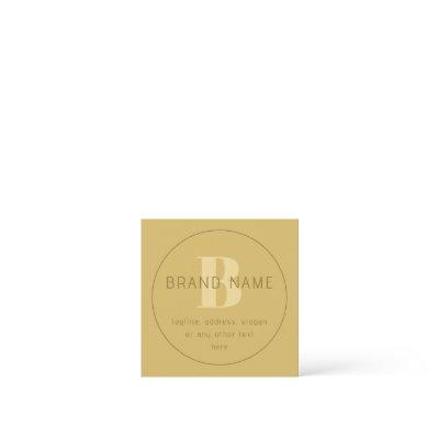 Stylized Modern Minimal Gold Return Address  Note Card