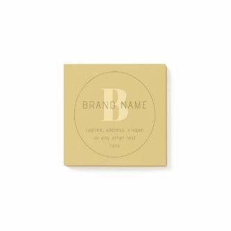 Stylized Modern Minimal Gold Return Address  Post-it Notes