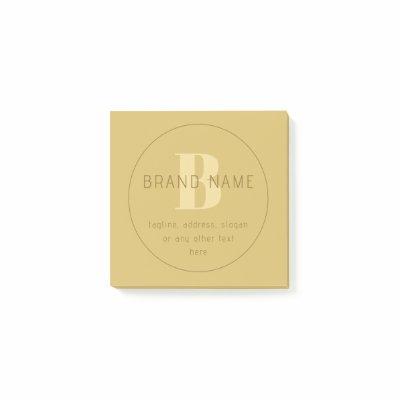 Stylized Modern Minimal Gold Return Address  Post-it Notes