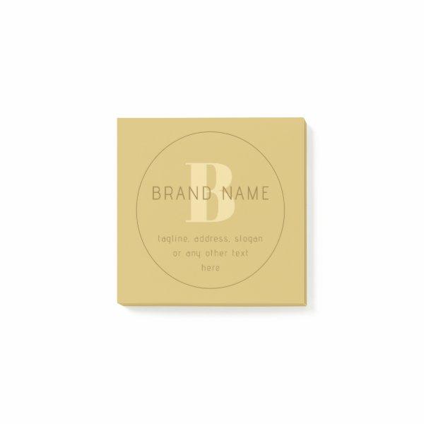 Stylized Modern Minimal Gold Return Address  Post-it Notes