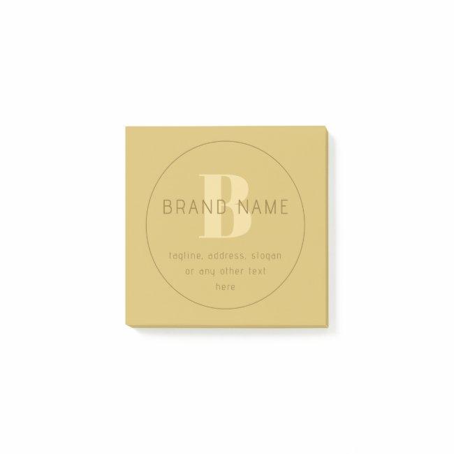 Stylized Modern Minimal Gold Return Address Post-it Notes