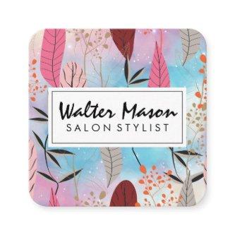 Stylized Natural Plant Pattern Square