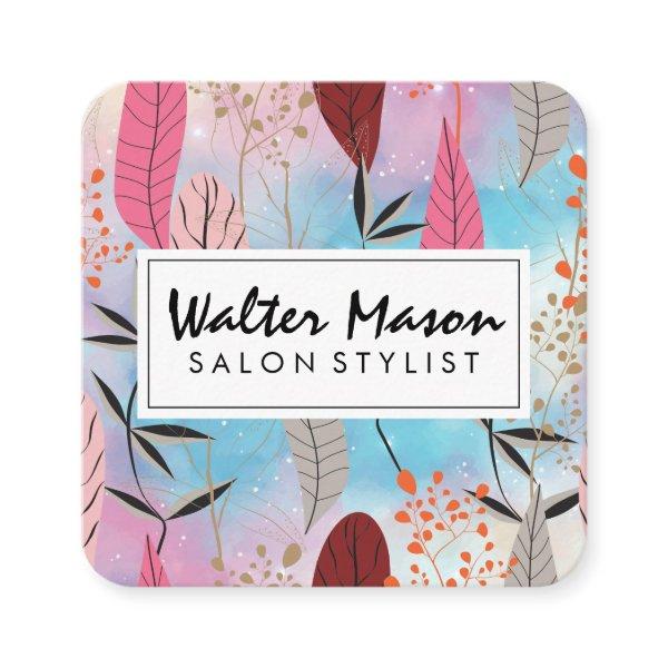 Stylized Natural Plant Pattern Square