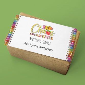 Substitute Teacher Rainbow Pencils