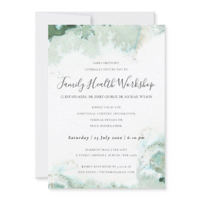 SUBTLE AQUA MODERN ABSTRACT GEOMETRIC ART EVENT INVITATION