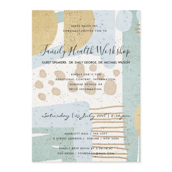 SUBTLE AQUA MODERN ABSTRACT GEOMETRIC ART EVENT INVITATION