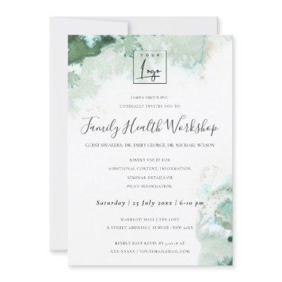 SUBTLE AQUA MODERN ABSTRACT GEOMETRIC ART EVENT INVITATION