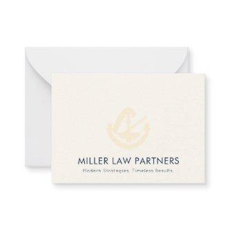 Subtle Ivory Legal Logo Note Card
